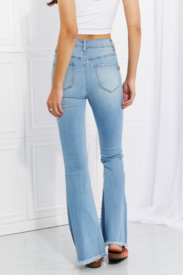 Vibrant MIU Full Size Jess Button Flare Jeans - Image 2