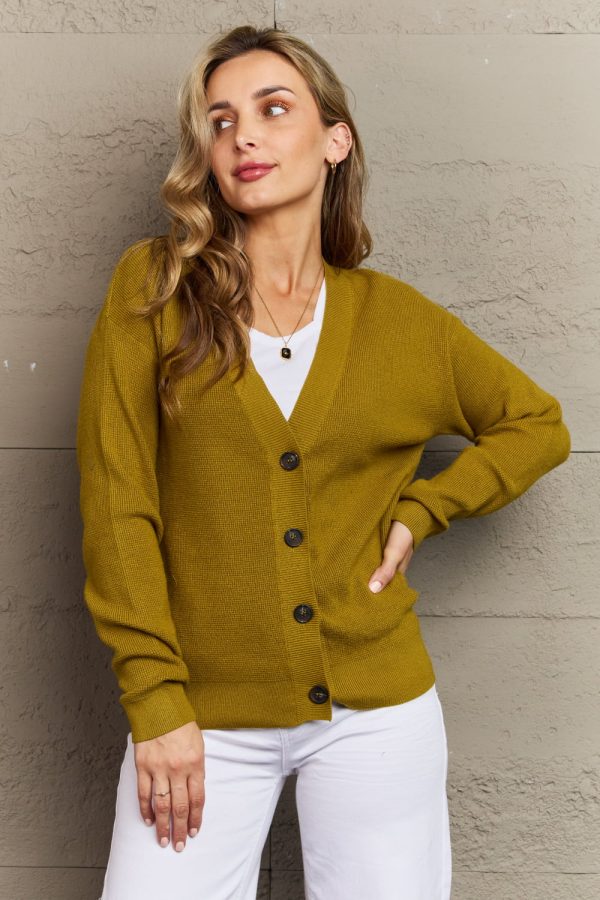 Zenana Kiss Me Tonight Full Size Button Down Cardigan in Chartreuse - Image 8