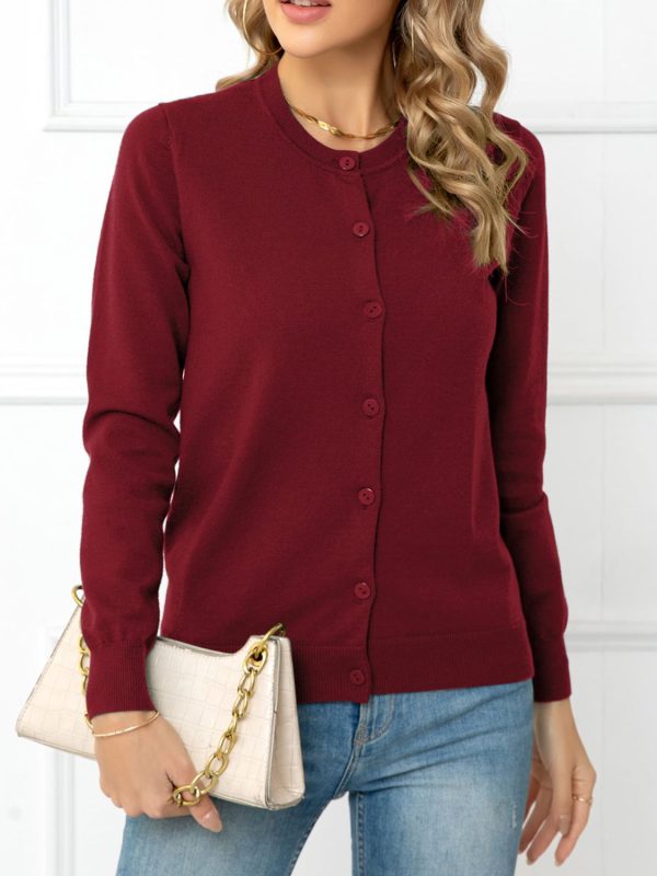 Button Down Round Neck Cardigan - Image 17