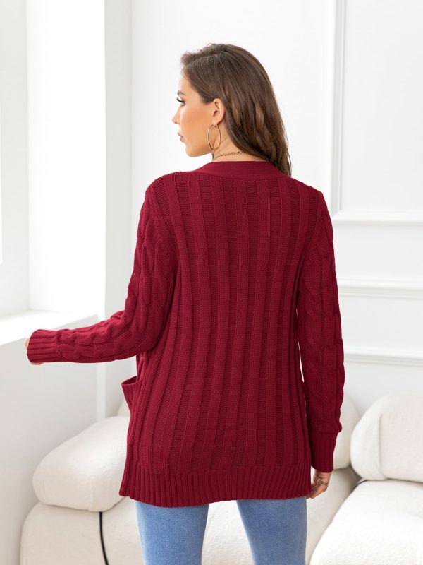 Button Down Cable-Knit Cardigan - Image 6