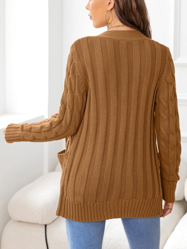 Button Down Cable-Knit Cardigan - Image 2