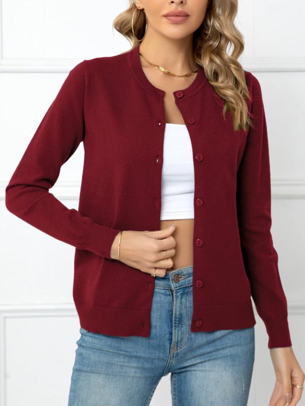 Button Down Round Neck Cardigan - Image 16
