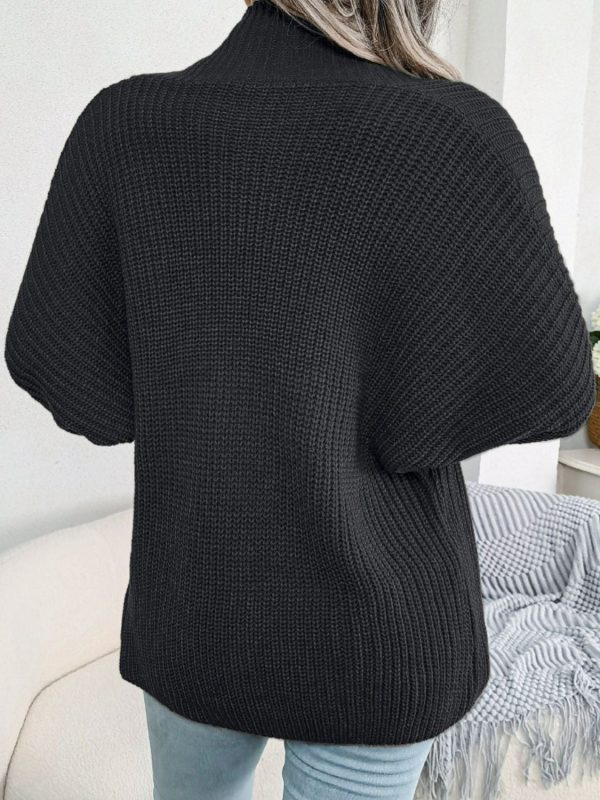 Rib-Knit Open Front Dolman Sleeve Cardigan - Image 9
