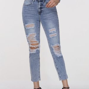 Distressed Skinny Cropped Jeans