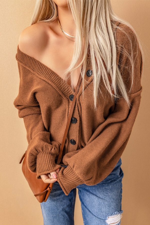 Exposed Seam Button Down Cardigan - Image 5