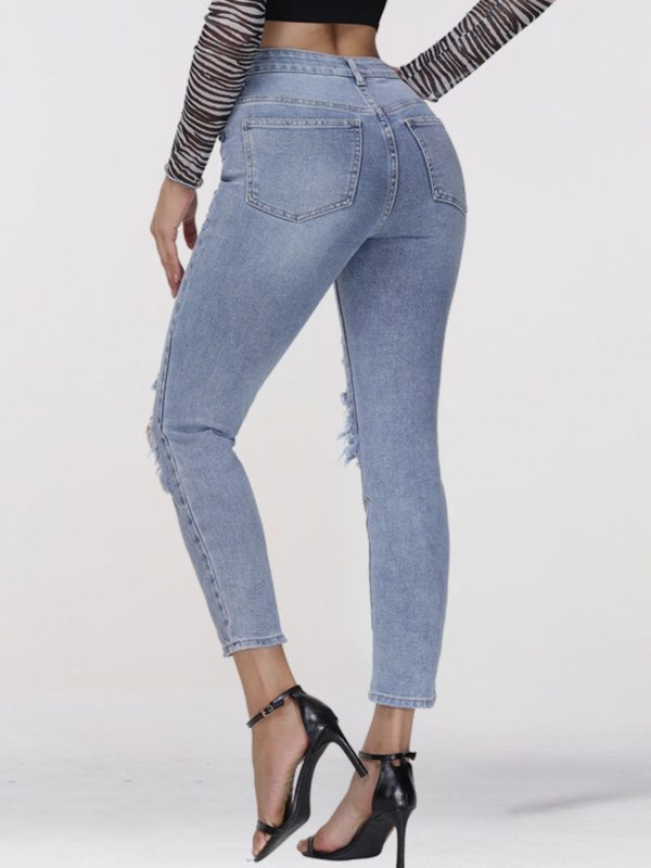 Distressed Skinny Cropped Jeans - Image 3