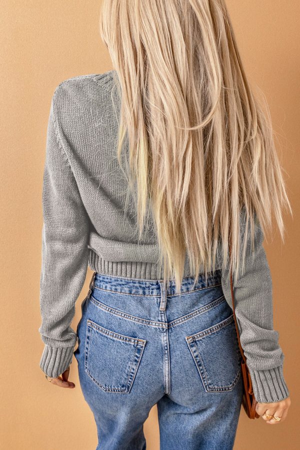 Woven Right Mixed Knit Button Down Cardigan with Pockets - Image 8