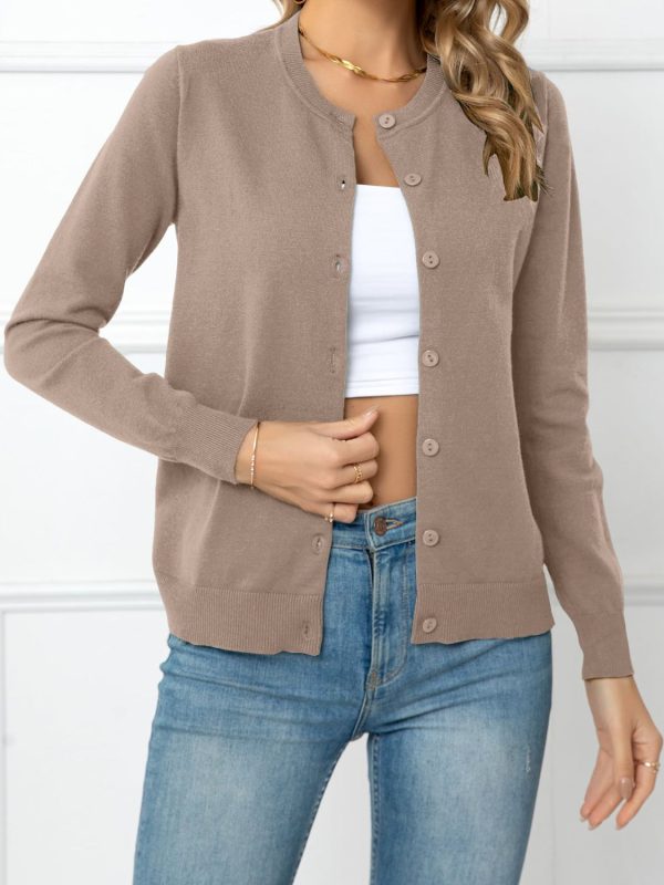 Button Down Round Neck Cardigan - Image 13