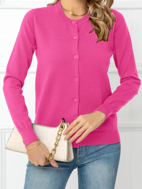 Button Down Round Neck Cardigan - Image 20