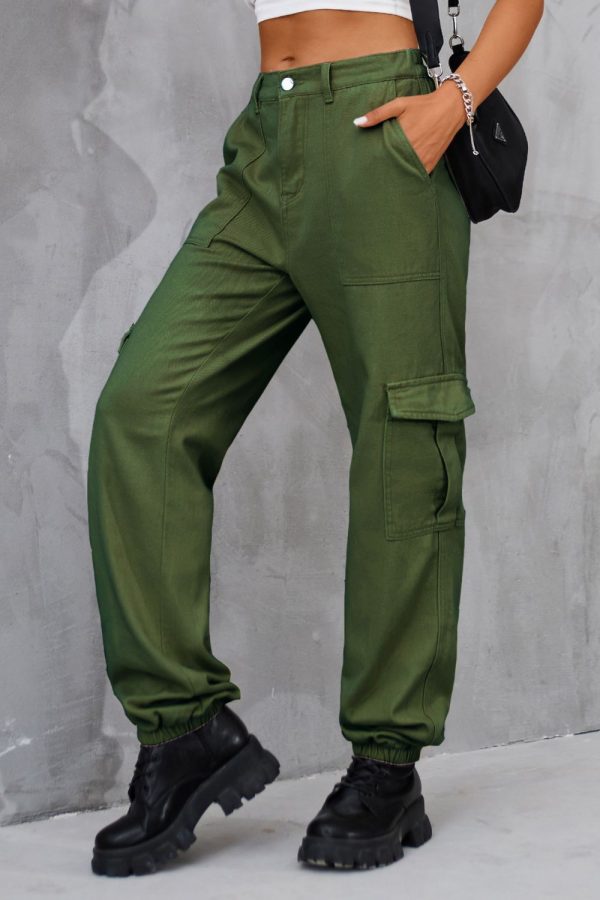 Buttoned High Waist Jeans with Pockets - Image 3