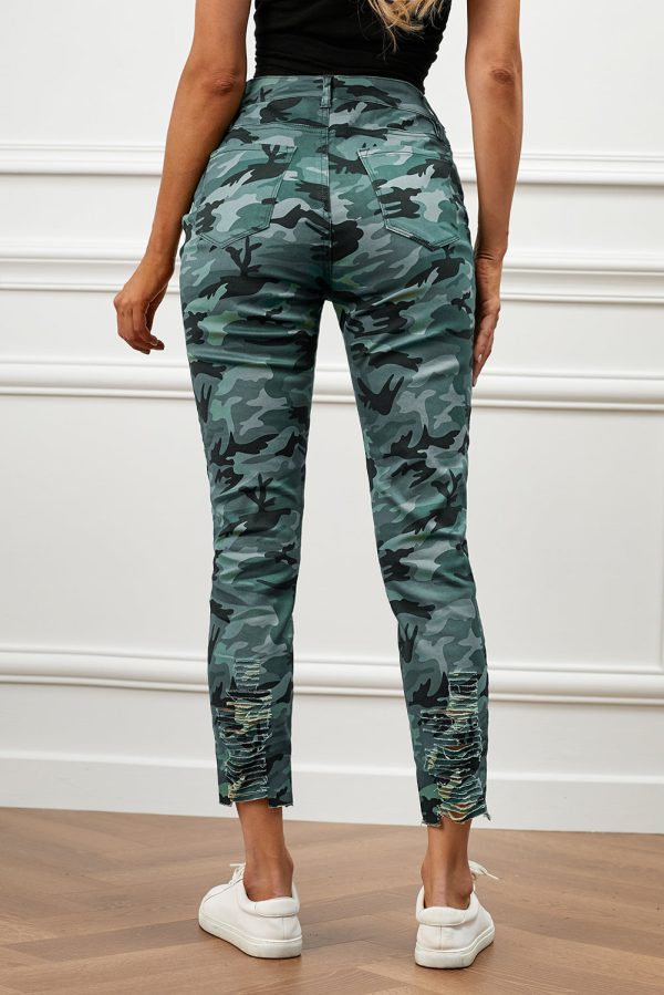 Baeful Distressed Camouflage Jeans - Image 2