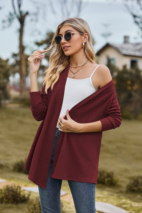 Open Front Long Sleeve Cardigan - Image 11