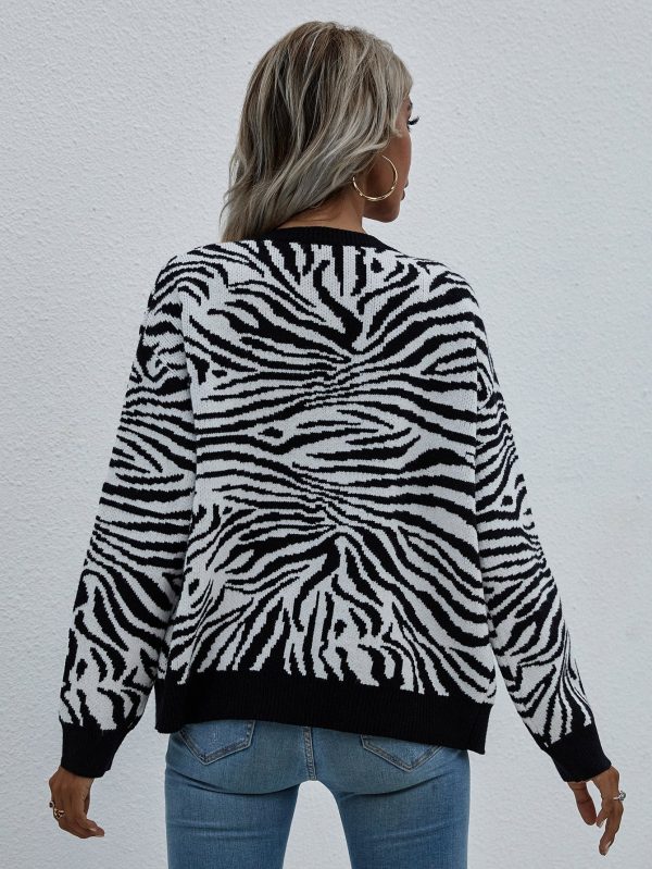 Woven Right Zebra Print Button Down Cardigan - Image 11