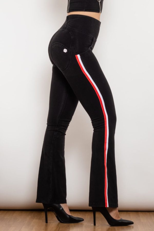 Side Stripe Zip Closure Bootcut Jeans - Image 5