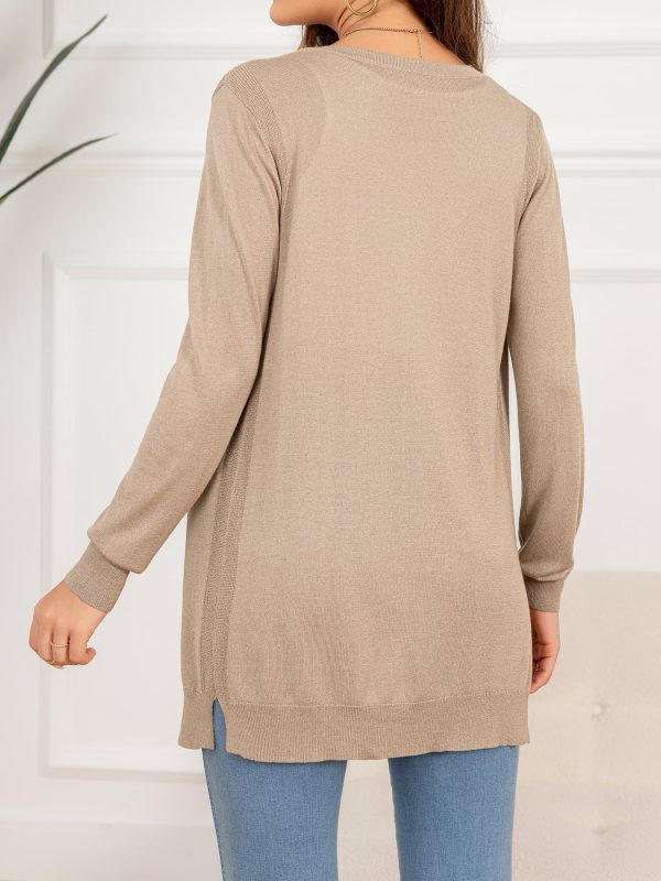 Button Down Slit Longline Cardigan - Image 7