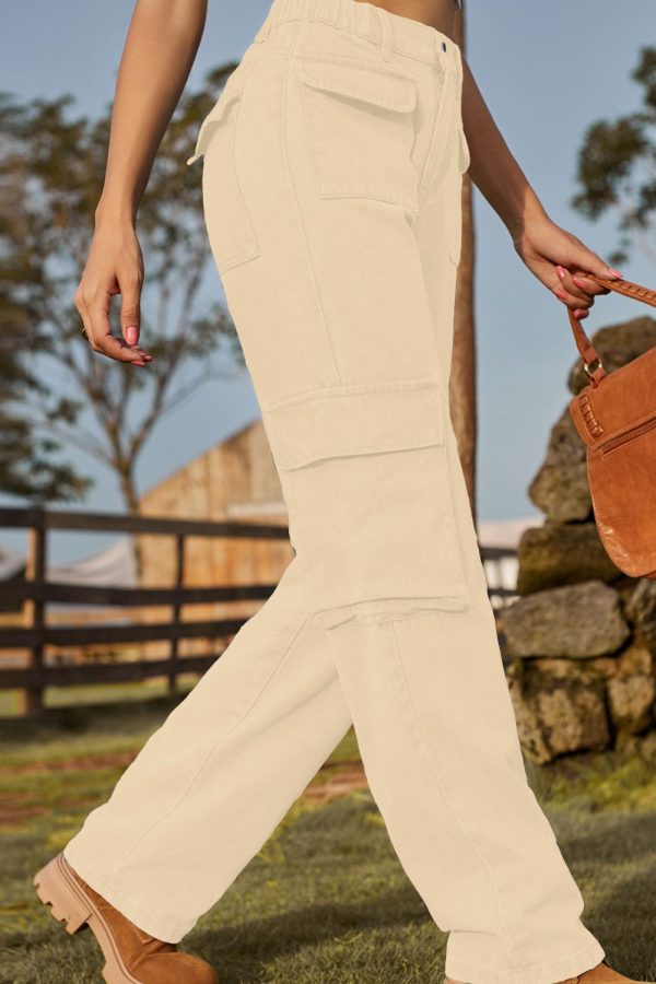 Loose Fit Long Jeans with Pockets - Image 10