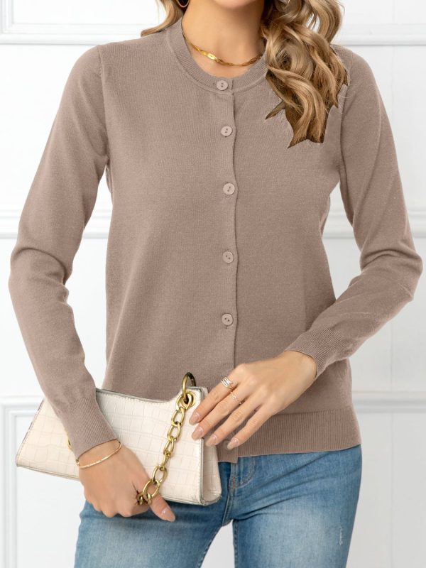 Button Down Round Neck Cardigan - Image 14