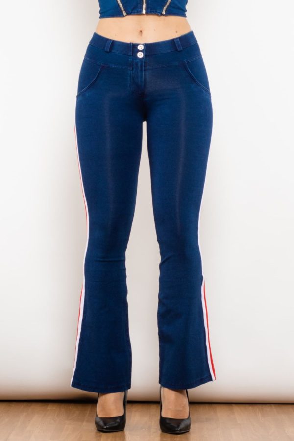 Side Stripe Buttoned Bootcut Jeans - Image 2