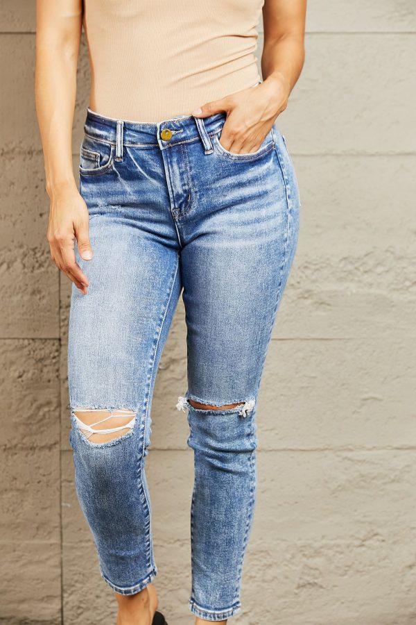 BAYEAS Mid Rise Distressed Skinny Jeans - Image 4