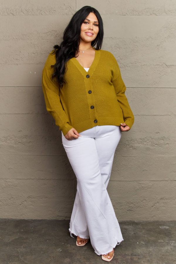 Zenana Kiss Me Tonight Full Size Button Down Cardigan in Chartreuse - Image 5