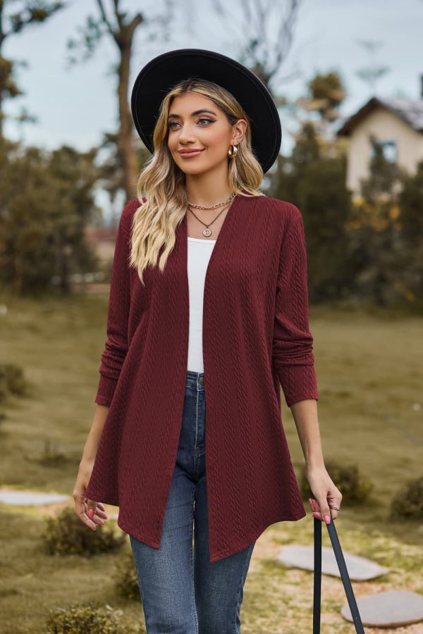 Open Front Long Sleeve Cardigan - Image 10