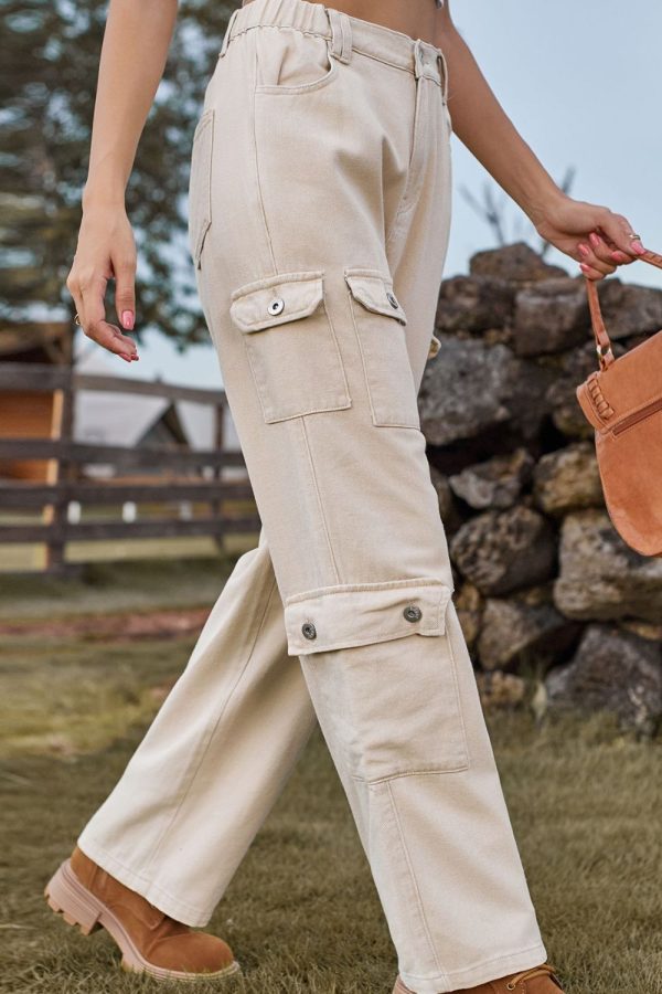 Buttoned Slim Fit Long Jeans with Pockets - Image 10