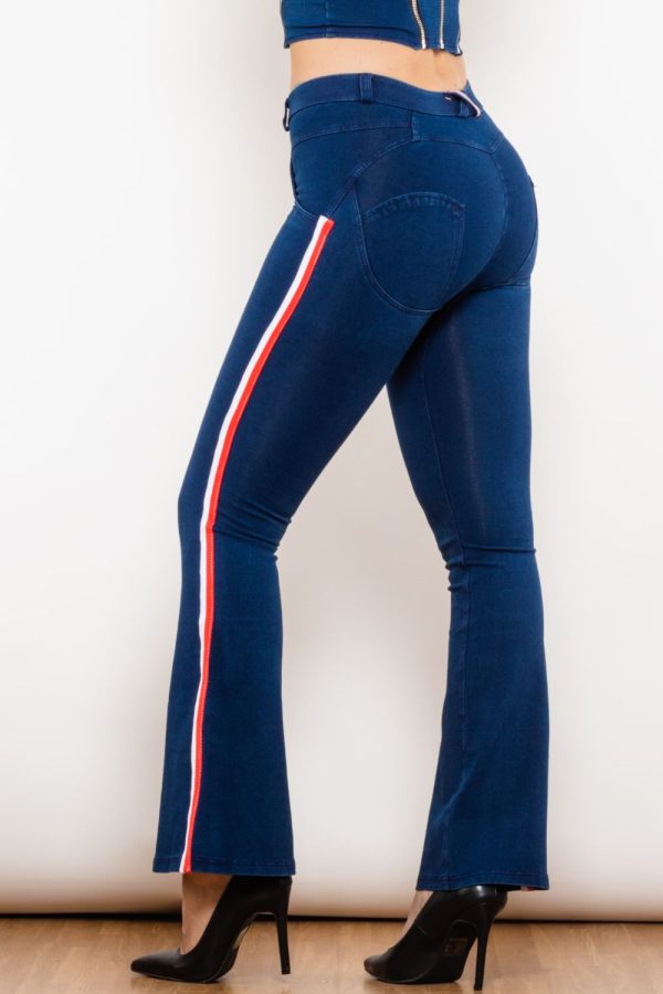 Side Stripe Buttoned Bootcut Jeans - Image 5