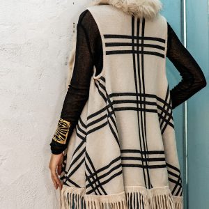 Sleeveless Fringe Detail Cardigan