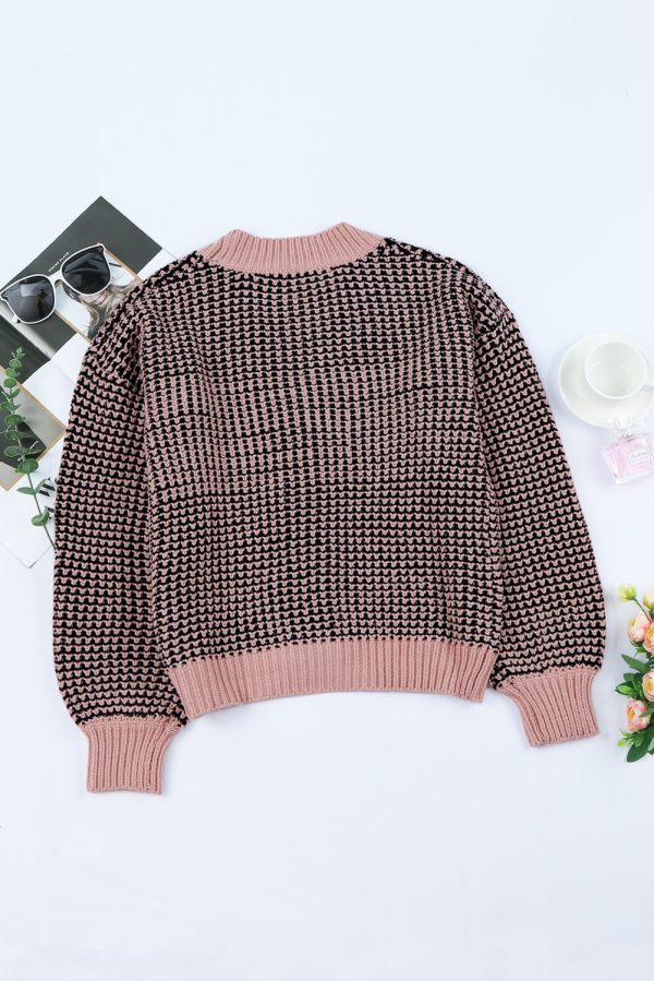 Woven Right Waffle-Knit Drop Shoulder Button-Down Cardigan - Image 9