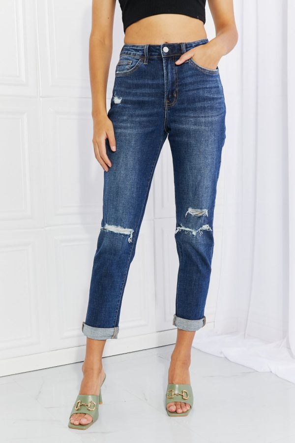 Vervet by Flying Monkey Full Size Distressed Cropped Jeans with Pockets - Image 6