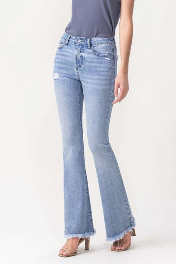 Lovervet Full Size Evie High Rise Fray Flare Jeans - Image 3
