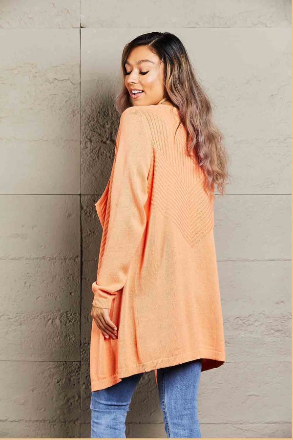 Double Take Ribbed Open Front Cardigan - Image 2