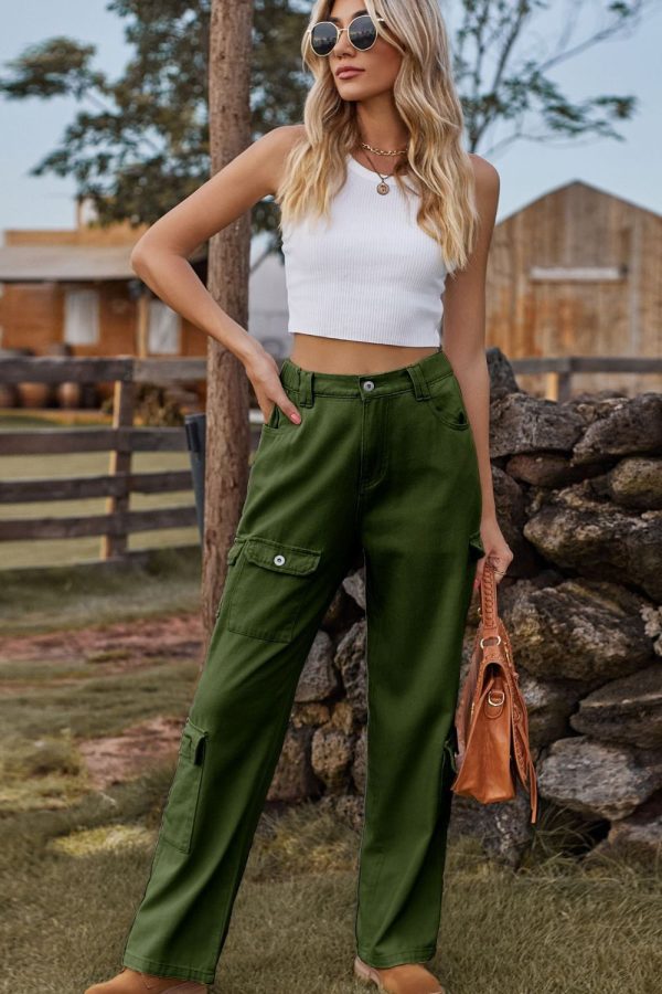 Buttoned Slim Fit Long Jeans with Pockets - Image 20