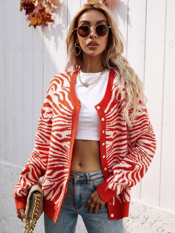 Woven Right Zebra Print Button Down Cardigan - Image 4