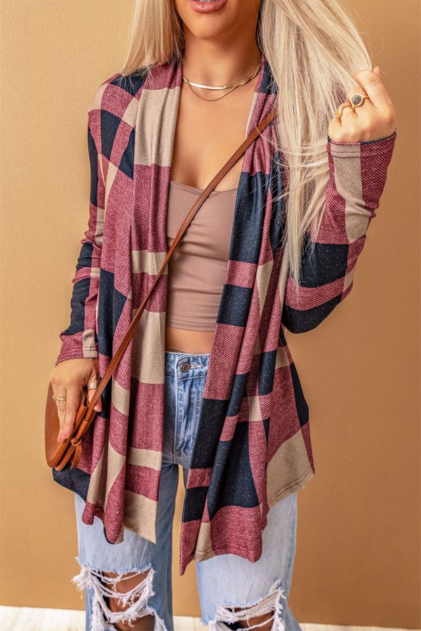 Plaid Open Front Cardigan - Image 11