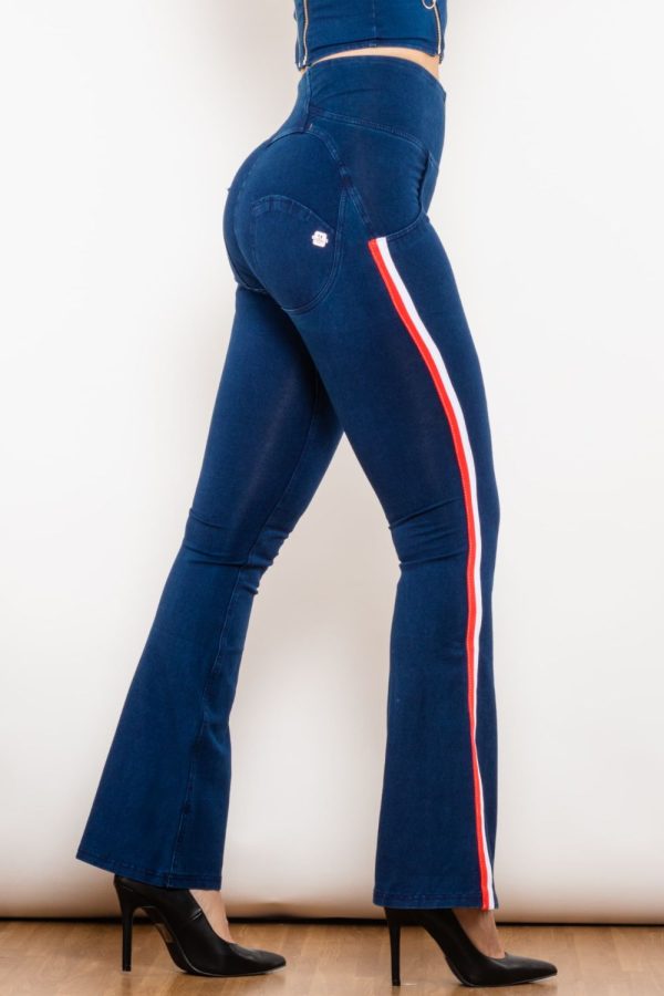 Side Stripe Zip Closure Bootcut Jeans - Image 5