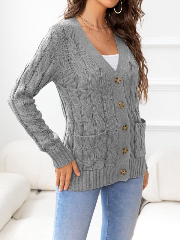 Button Down Cable-Knit Cardigan - Image 32