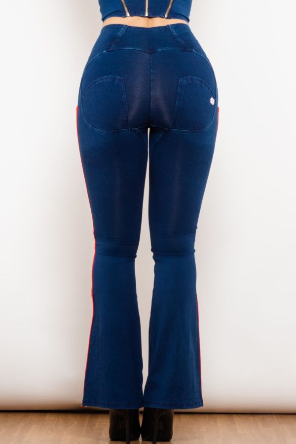 Side Stripe Zip Closure Bootcut Jeans - Image 8