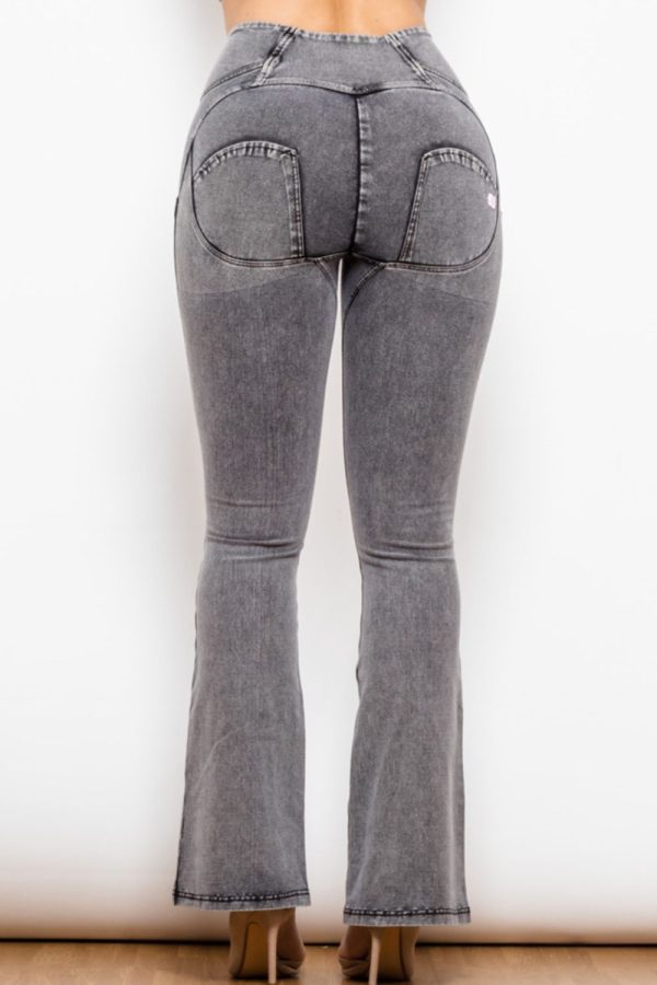 Zip Detail Flare Long Jeans - Image 2