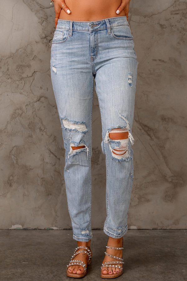 Baeful Distressed Straight Legs with Pockets - Image 4
