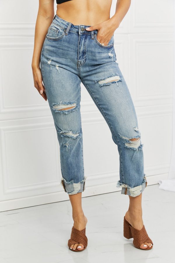 RISEN Full Size Leilani Distressed Straight Leg Jeans - Image 3