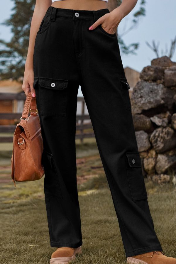 Buttoned Slim Fit Long Jeans with Pockets - Image 13