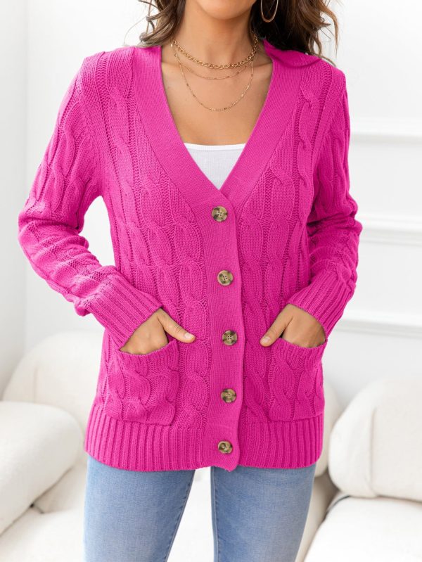 Button Down Cable-Knit Cardigan - Image 8