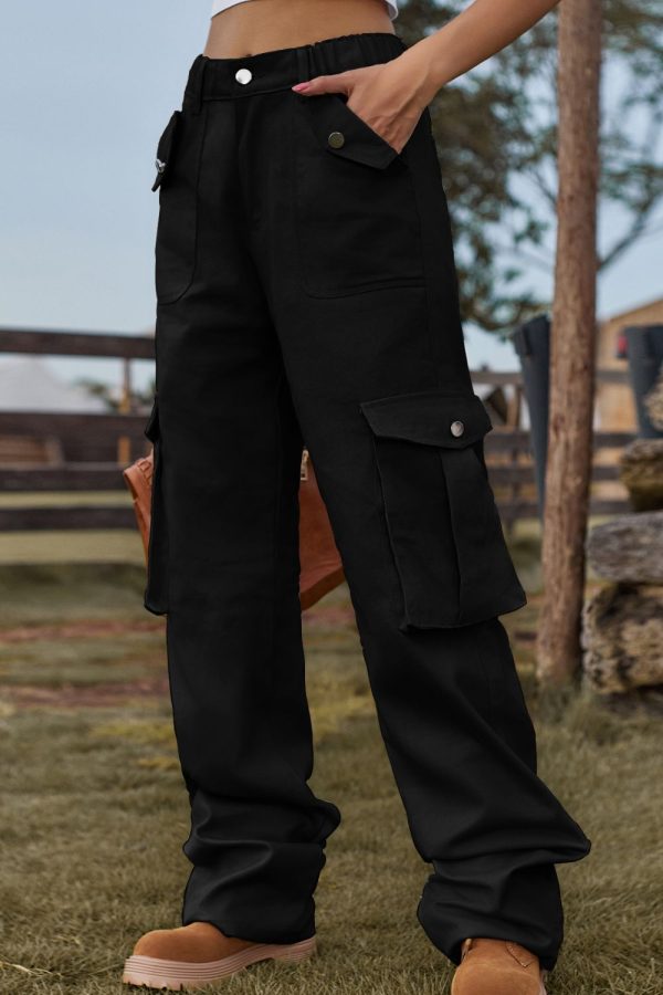 Loose Fit Long Jeans with Pockets - Image 7