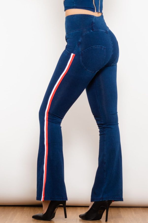 Side Stripe Zip Closure Bootcut Jeans - Image 6