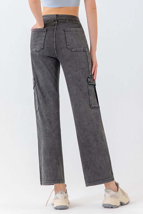 Buttoned Pocketed Long Jeans - Image 2