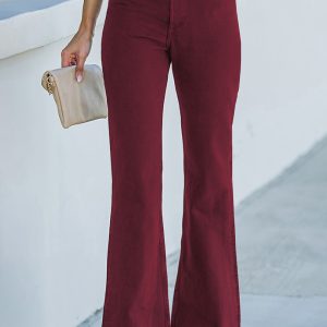 Baeful High Waist Flare Leg Jeans with Pockets