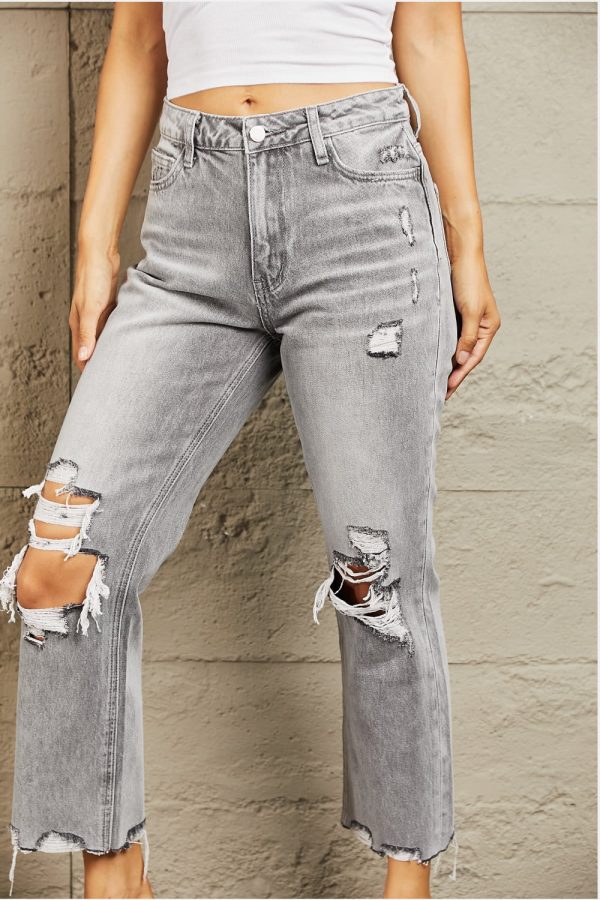 BAYEAS High Waisted Cropped Straight Jeans - Image 5