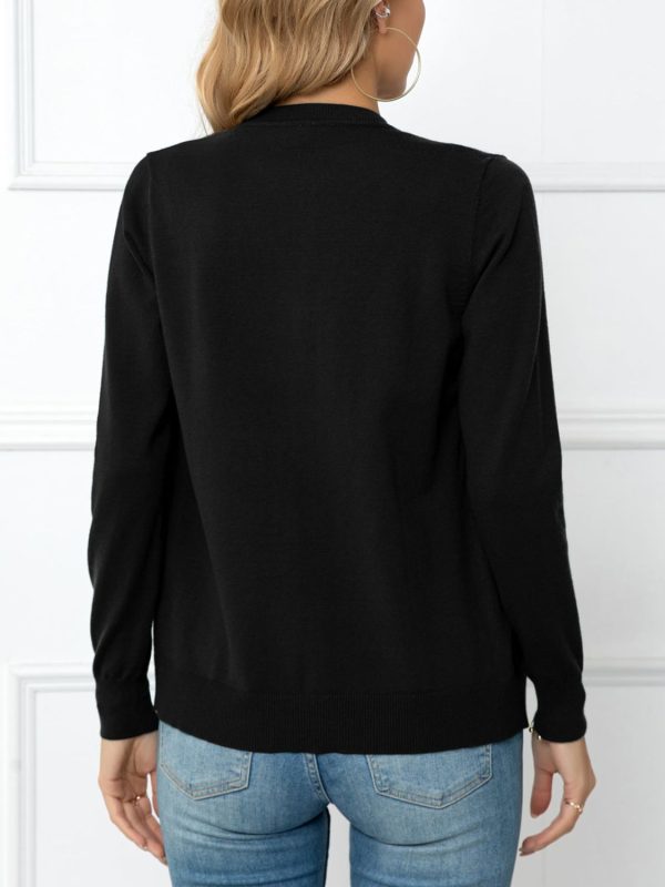 Button Down Round Neck Cardigan - Image 2