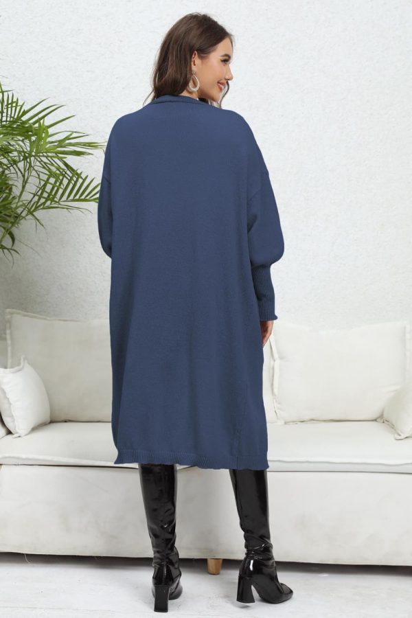 Open Front Dropped Shoulder Cardigan - Image 9